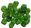 25 12mm Transparent Green Glass Heart Beads